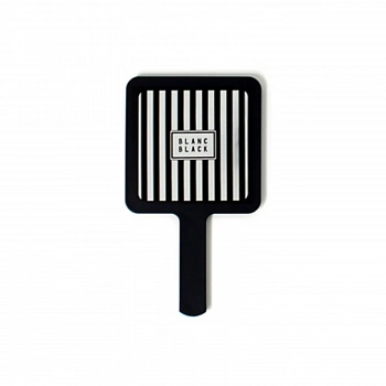 Полосатое квадратное зеркальце (Черный) Striped Square Hand Mirror (Black)